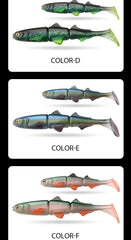 Spinpoler Shad Jointed Soft Swimbait – 25g/58g Sinking Lure for Perch & Pike Fishing