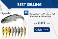 Spinpoler Shad Jointed Soft Swimbait – 25g/58g Sinking Lure for Perch & Pike Fishing