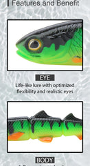 Spinpoler Shad Jointed Soft Swimbait – 25g/58g Sinking Lure for Perch & Pike Fishing