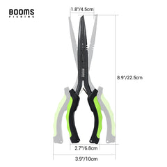 Booms Fishing F03 Long Nose Pliers – 23cm Stainless Steel Hook Remover & Line Cutter