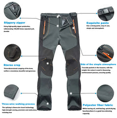 LNGXO Winter Fleece Hiking Pants – Waterproof Windproof Outdoor Soft Shell