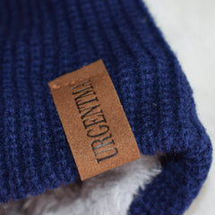 Unisex Fur-Lined Knitted Beanie Hat