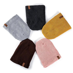 Unisex Fur-Lined Knitted Beanie Hat