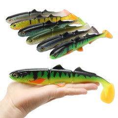 Spinpoler Shad Jointed Soft Swimbait – 25g/58g Sinking Lure for Perch & Pike Fishing