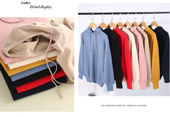 2025 Women’s Hooded Knit Sweater – Loose Casual Autumn/Winter Pullover