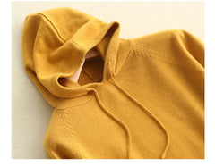 2025 Women’s Hooded Knit Sweater – Loose Casual Autumn/Winter Pullover