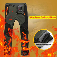LNGXO Winter Fleece Hiking Pants – Waterproof Windproof Outdoor Soft Shell