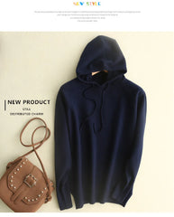 2025 Women’s Hooded Knit Sweater – Loose Casual Autumn/Winter Pullover