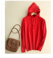 2025 Women’s Hooded Knit Sweater – Loose Casual Autumn/Winter Pullover