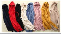 2025 Women’s Hooded Knit Sweater – Loose Casual Autumn/Winter Pullover