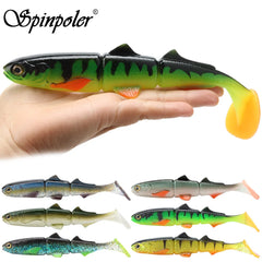 Spinpoler Shad Jointed Soft Swimbait – 25g/58g Sinking Lure for Perch & Pike Fishing