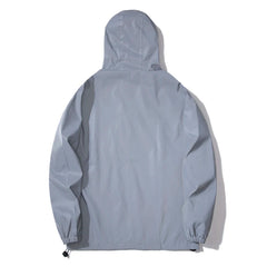 Men’s Reflective Windbreaker – Waterproof Hooded Hip Hop Jacket