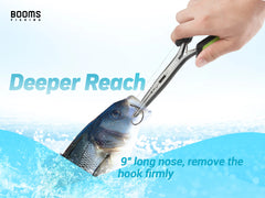 Booms Fishing F03 Long Nose Pliers – 23cm Stainless Steel Hook Remover & Line Cutter