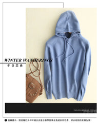 2025 Women’s Hooded Knit Sweater – Loose Casual Autumn/Winter Pullover