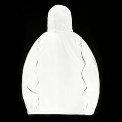 Men’s Reflective Windbreaker – Waterproof Hooded Hip Hop Jacket