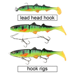 Spinpoler Shad Jointed Soft Swimbait – 25g/58g Sinking Lure for Perch & Pike Fishing