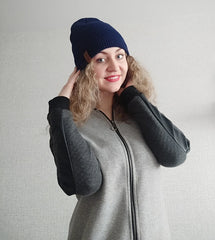 Unisex Fur-Lined Knitted Beanie Hat