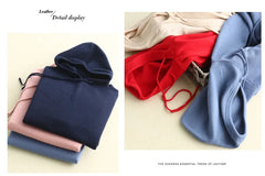 2025 Women’s Hooded Knit Sweater – Loose Casual Autumn/Winter Pullover