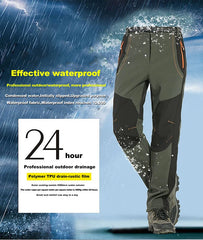 LNGXO Winter Fleece Hiking Pants – Waterproof Windproof Outdoor Soft Shell