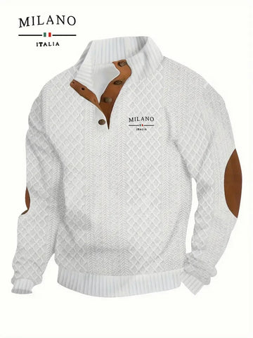 Henry Men’s Hoodie – Italian Milan Pattern Pullover