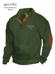 Henry Men’s Hoodie – Italian Milan Pattern Pullover