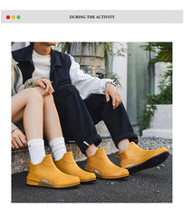 Unisex Short Tube Waterproof Rain Boots – Non-Slip Slip-On Outdoor Rubber Shoes