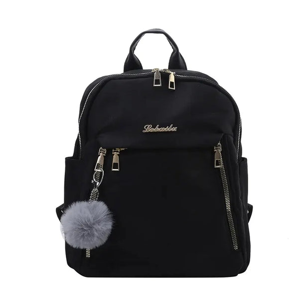 Large Capacity Simple Black Travel & School Backpack – Unisex Harajuku Style