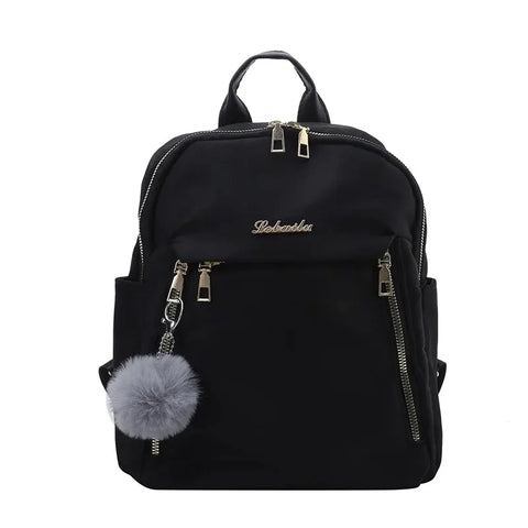 Large Capacity Simple Black Travel & School Backpack – Unisex Harajuku Style