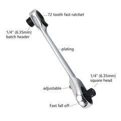 Mini Double-Ended Ratchet Wrench – 1/4" 72-Tooth Quick Socket Tool