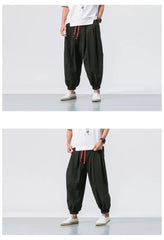 Men’s Oversized Cotton-Linen Harem Pants