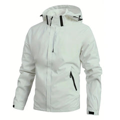 Men’s Waterproof Softshell Windbreaker – Lightweight Jacket with Removable Hood