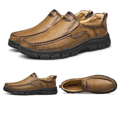 LETCOMFIT Men’s Slip-On Leather Loafers – Anti-Skid All-Season Shoes