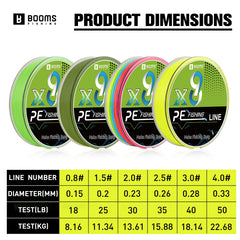 Booms Fishing BG3 100M 300M 500M Strong 8 Strand PE 18-50LB Braided For Saltwater or Freshwater Tackle Braided Fishing Line