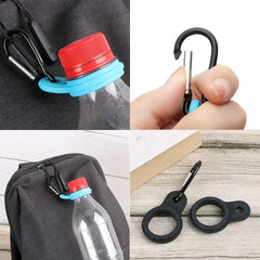 Outdoor Water Bottle Holder with Rubber Buckle & Carabiner Clip