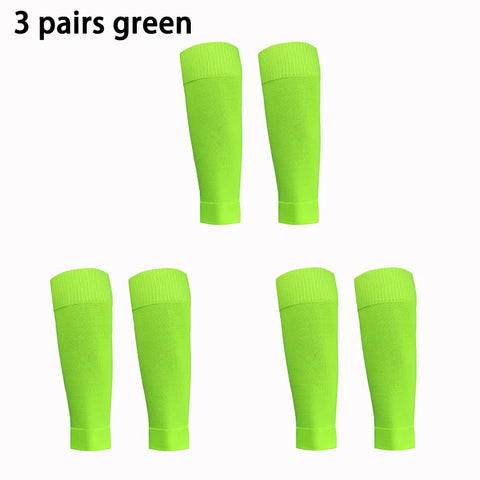 3 Pairs Football Socks with Shin Pad Covers – Men & Women Grip Cutsocks
