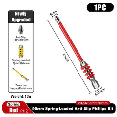 1/4" Hex Phillips Screwdriver Bit – Anti-Slip Spring-Loaded Quick-Release