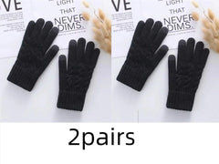 Winter Touchscreen Full-Finger Gloves – Warm Fleece Knit Gloves for Men & Women