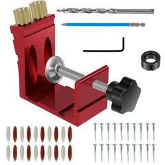 47Pcs Pocket Hole Jig Drill Guide Kit