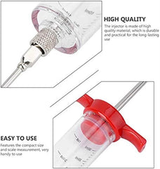 BBQ Meat Injector Syringe – Stainless Steel Marinade Flavor Injector for Turkey, Chicken & Grilling