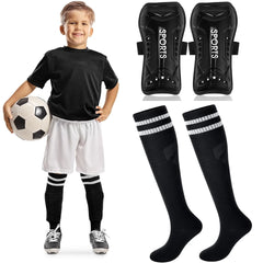Loogdeel 2-Pair Kids’ Soccer Shin Guards with Socks – Youth Protective Gear