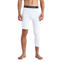 Men’s One-Leg Basketball Compression Tights – Athletic Base Layer Pants