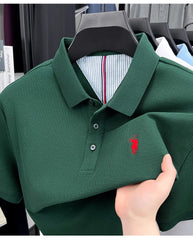 Men’s Luxury Cotton Polo – Pony Embroidery Short Sleeve