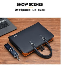 MOTAORA Genuine Leather Laptop Briefcase (14–15.6")
