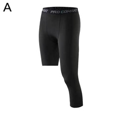 Men’s One-Leg Basketball Compression Tights – Athletic Base Layer Pants