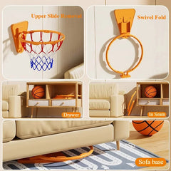 Foldable Indoor Basketball Hoop for Kids – Wall-Mounted Silent Training Set