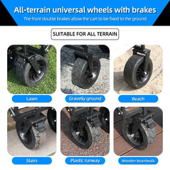 Collapsible Folding Utility Wagon – Heavy-Duty Beach & Camping Cart with Large Capacity