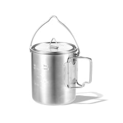 LIXADA 750ml Stainless Steel Camping Mug with Lid & Foldable Handle