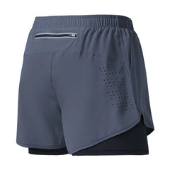 Men's Quick-Dry Double Layer Running Shorts