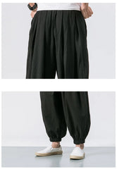 Men’s Oversized Cotton-Linen Harem Pants