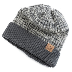 Unisex Two-Tone Fur-Lined Winter Beanie – Warm Knitted Fashion Hat